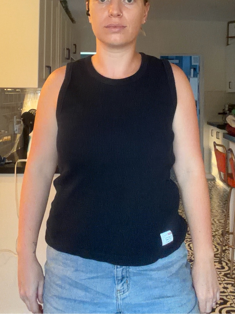 Y2K Point Zero navy Ribbed Tank Top - Picture 9 of 11